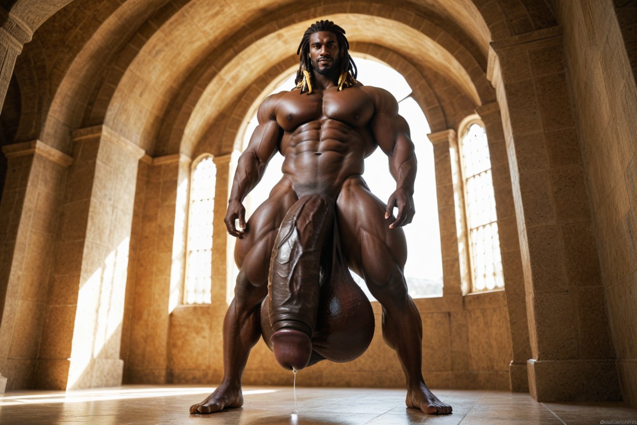 Gigantic Cock, Expression Suffisante, Africaine Porno IA Gay