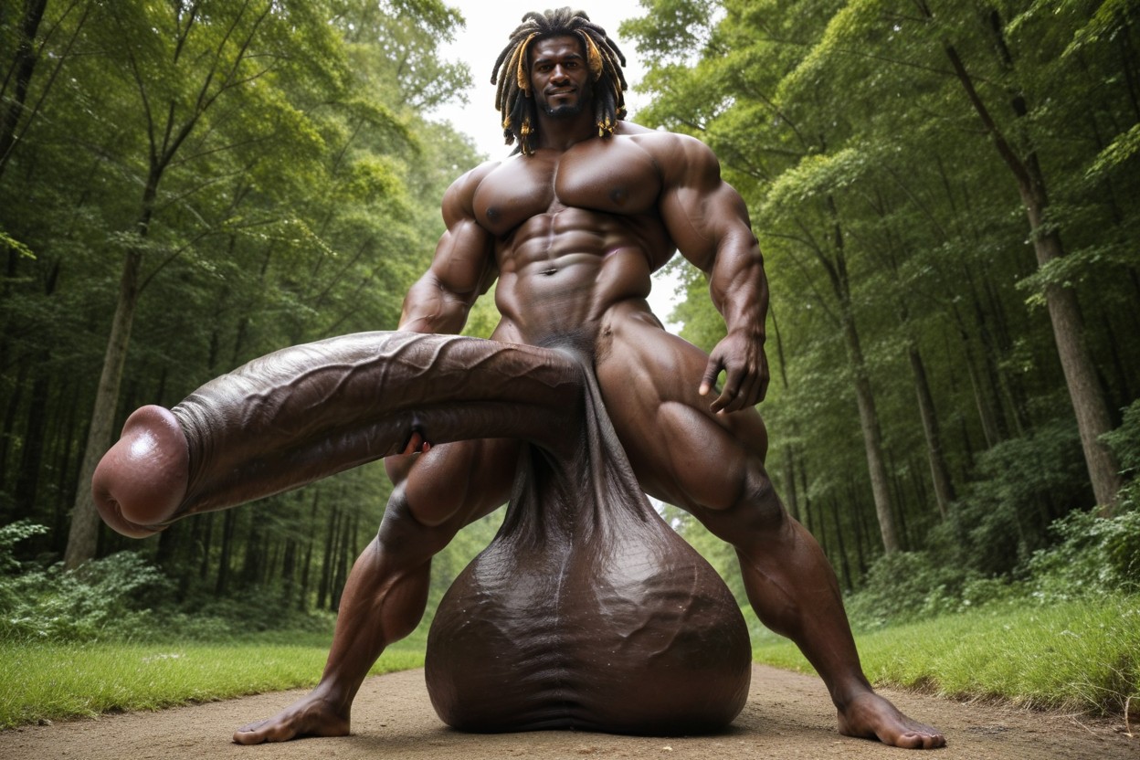 Enormous Cock, Massive Testicles, Enormous Scrotum Porno IA Gay
