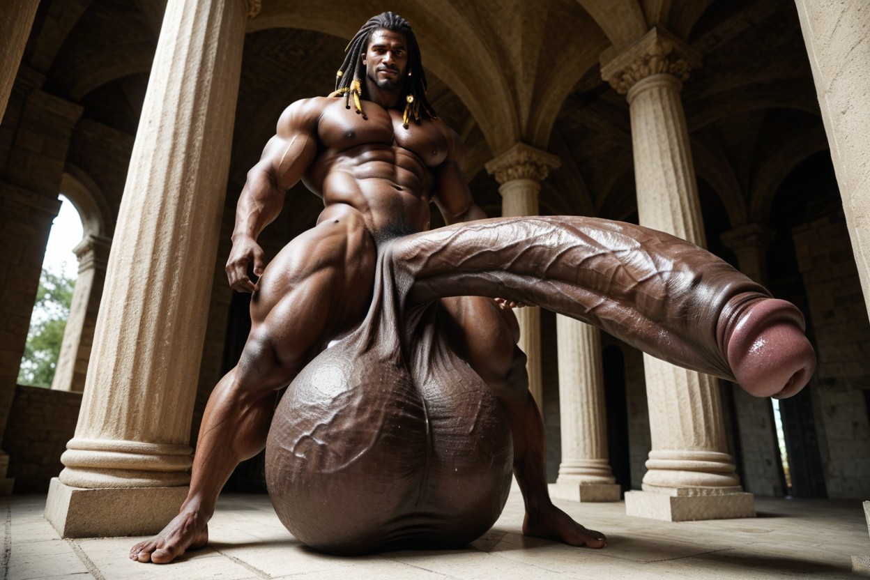 Gigantic Cock, Massive Testicles, Enormous Cock Porno IA Gay