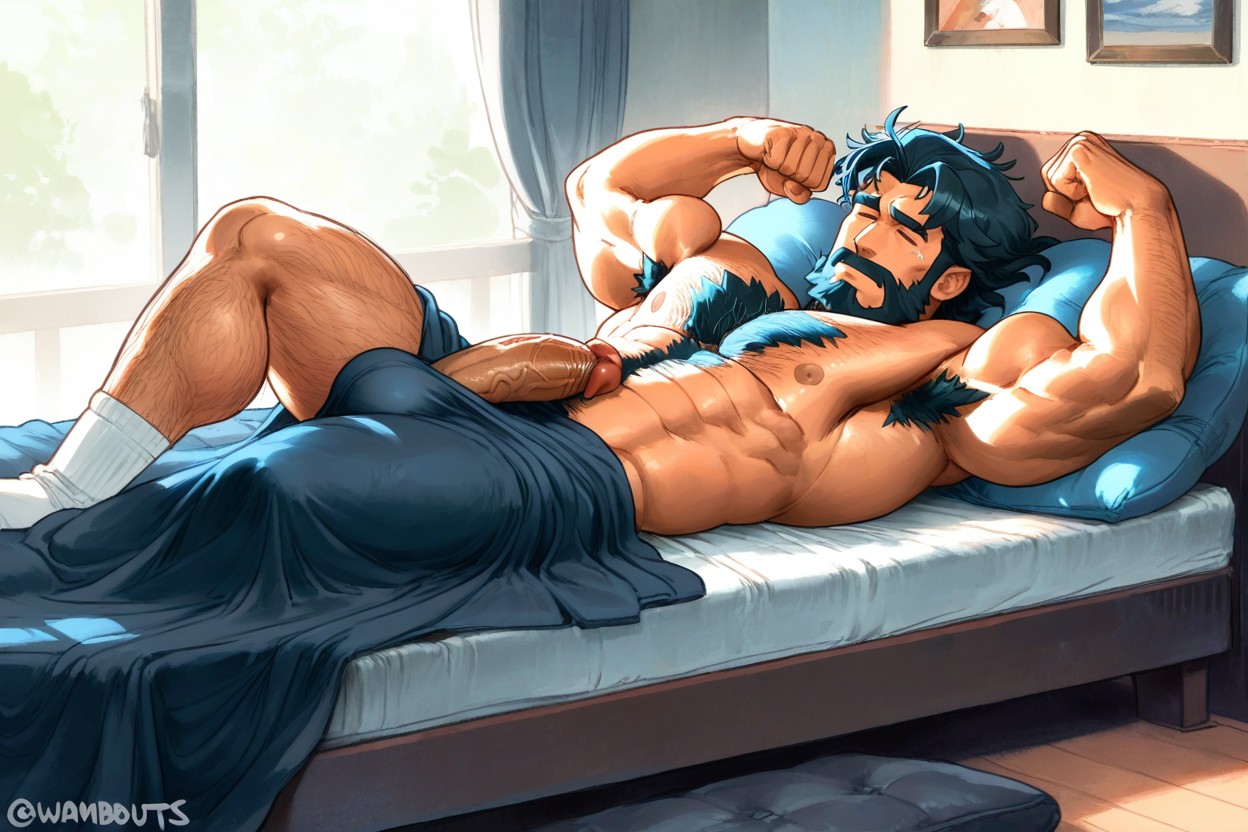 Laying, Wamudraws, Naked AI Gay Porn