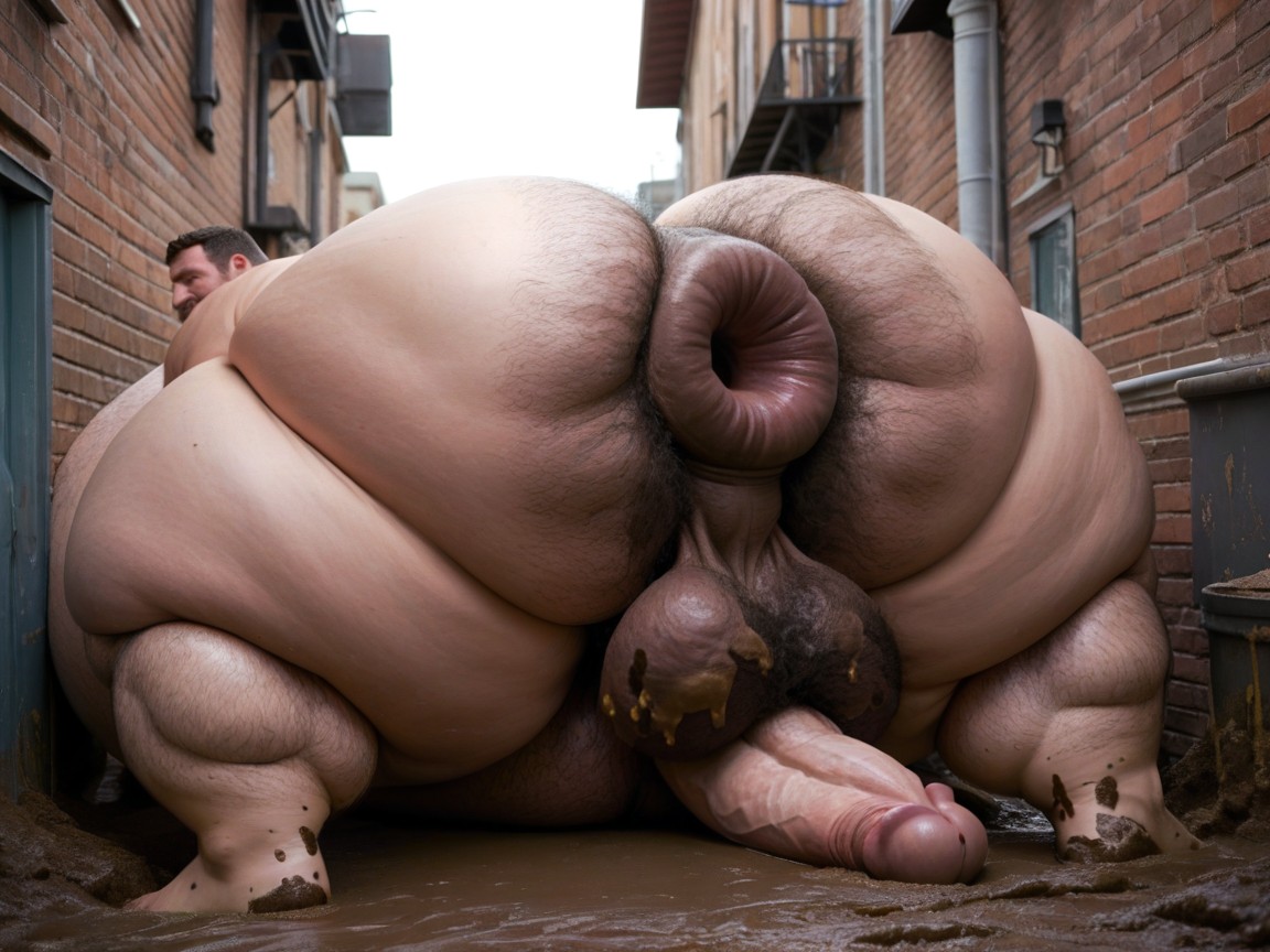 Dirt And Mud Coming Out Of Anus, Hyper Cock, Hyper Puffy Anus AI Gay Porn