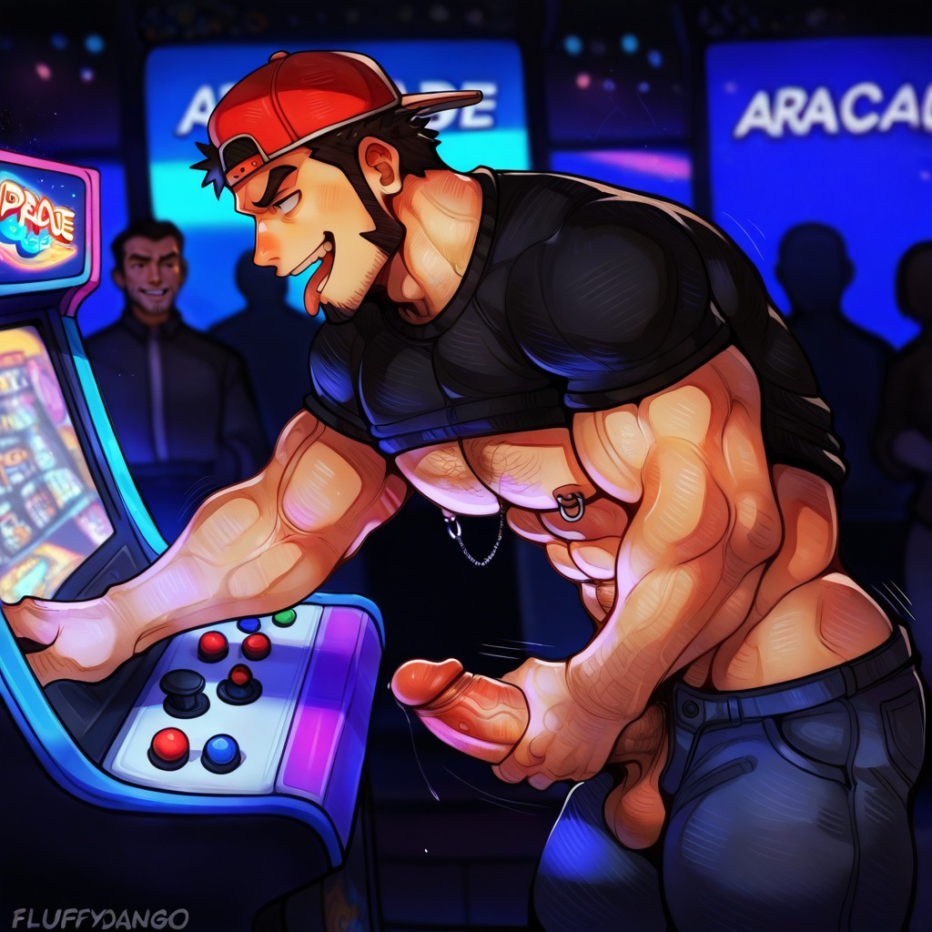 Tongue Out, Standing, 18+ AI Gay Porn