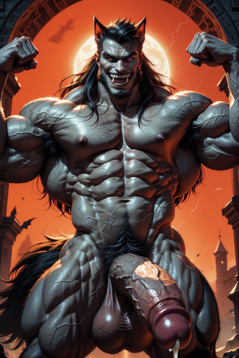 Massive Bulging Biceps, Sexy Smile, Naked 게이 AI 포르노