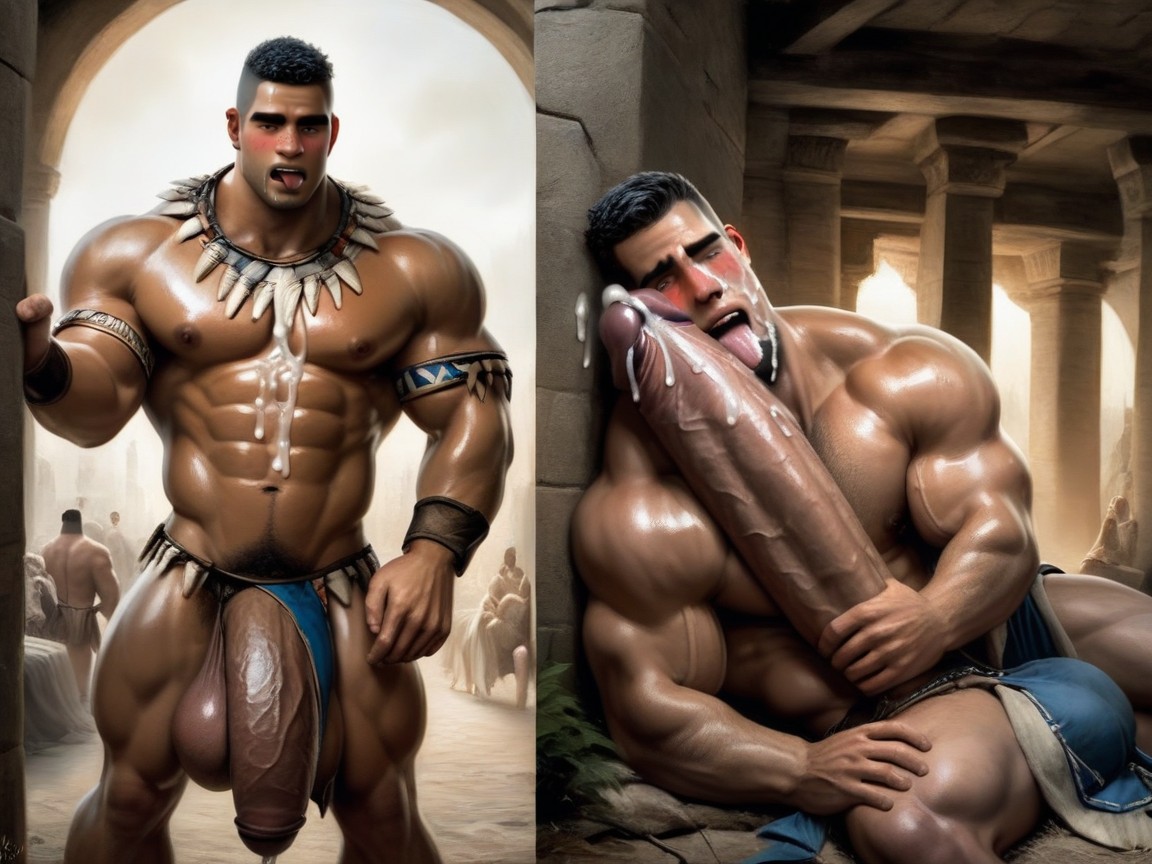 Only Men, Giant Hyper Bulge, Cock Pressed Against Tummy Porno IA Gay