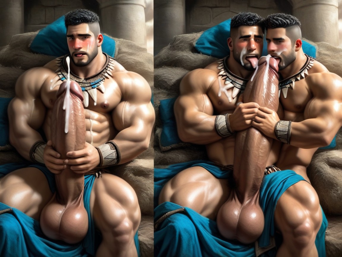 Top-down View, Multiple Views, Uncut Hyper Cock Bigger Than Leg AI Gay Porn