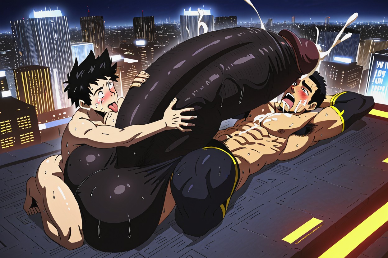 Volumetric, Outdoors, Cock Pressed Against Chest AI Gay Porn