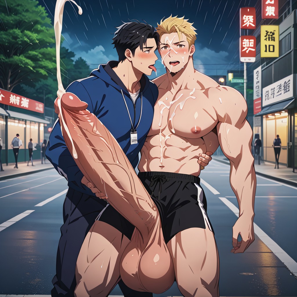 Walked In, Tongue Out, Big Balls AI Gay Porn
