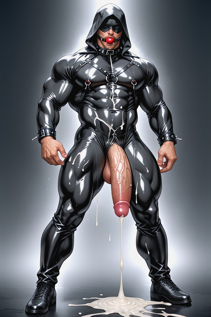 Ballgag In Mouth, Scandinavian, Cum On Pecs AI Gay Porn