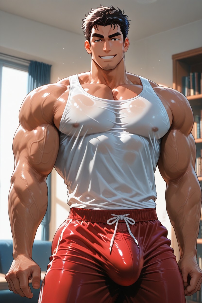 Big Beefy Butt, Tank Top, Hunk AI Gay Porn