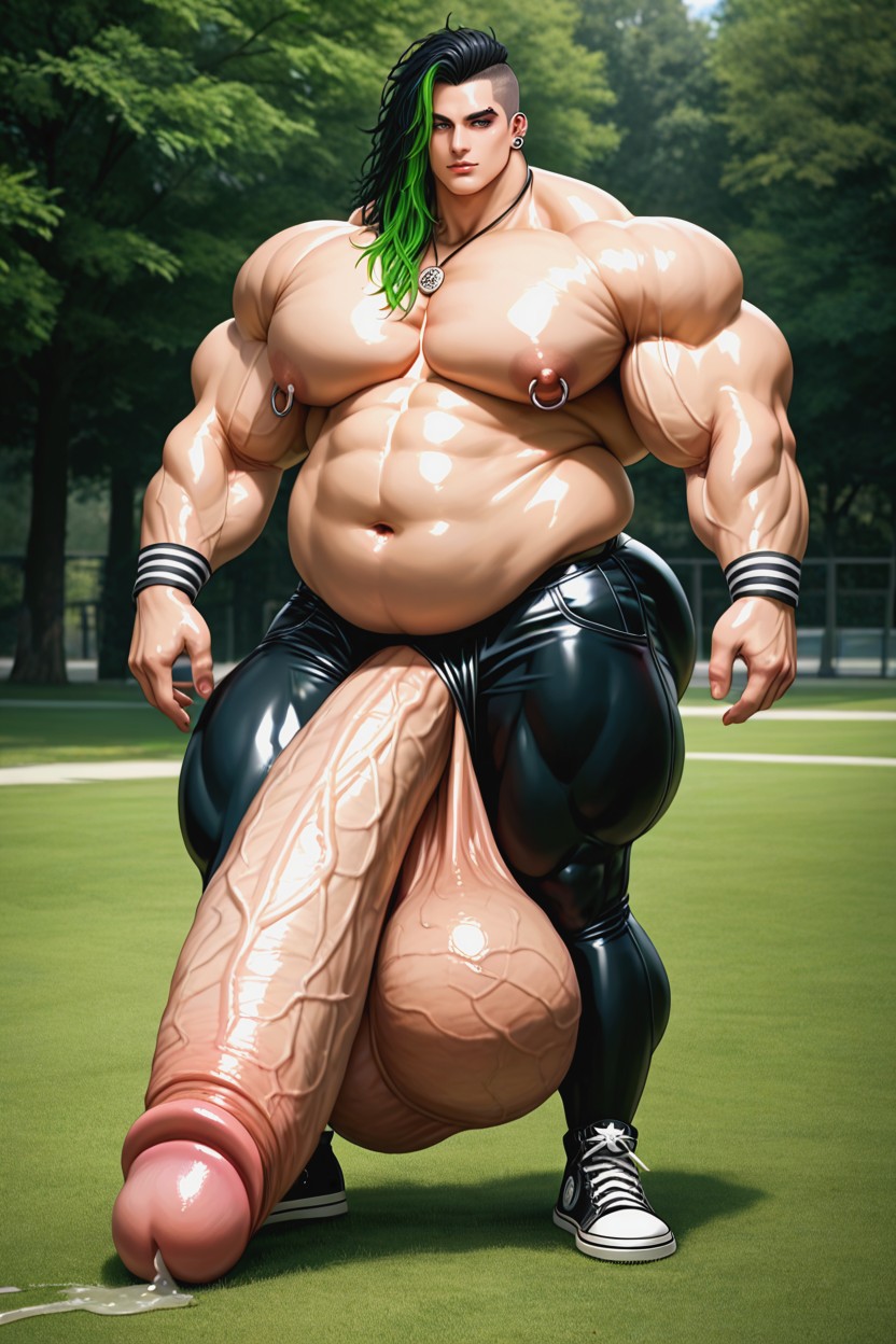 Penis Hanging To The Ground, Modelando, Pelo Despeinado Porno gay IA
