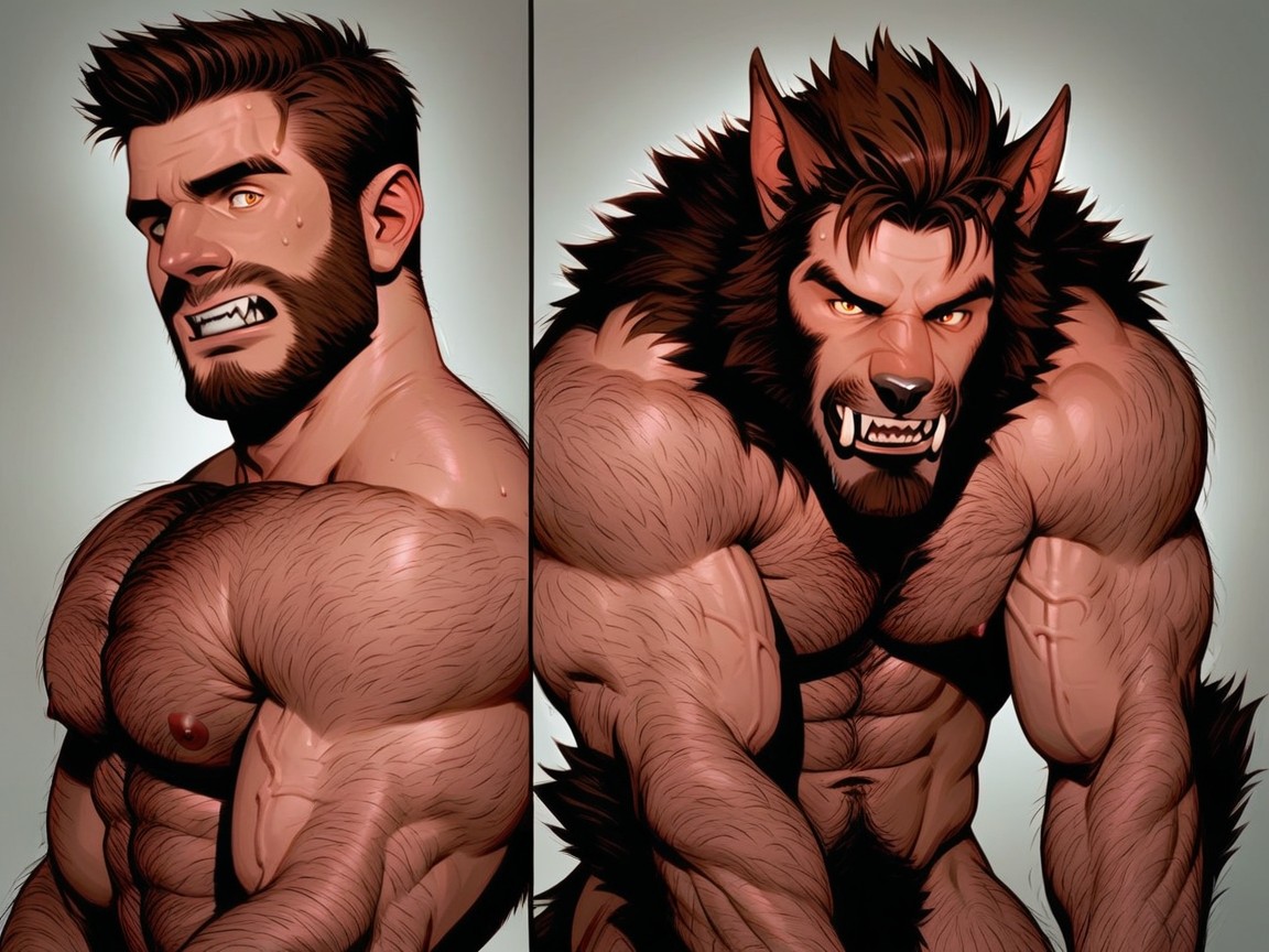 Beard, Model, Engaging Teeth AI Gay Porn