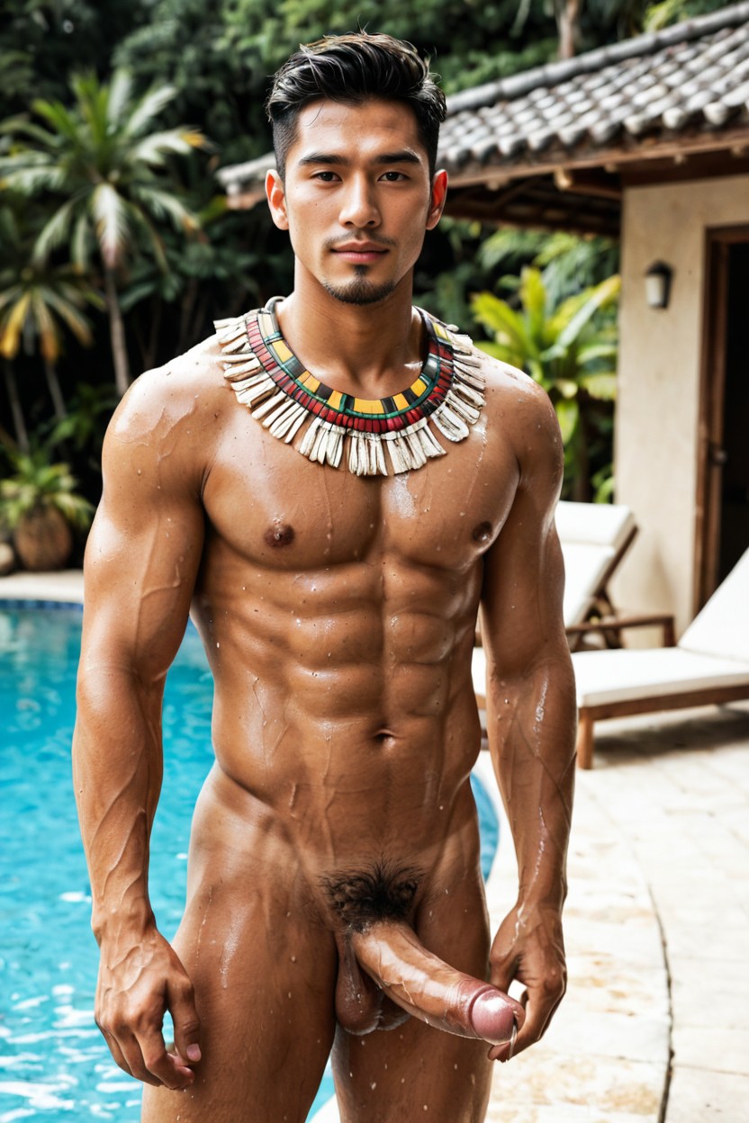 Cumshot, Tall, Medically Accurate Physique AI Gay Porn
