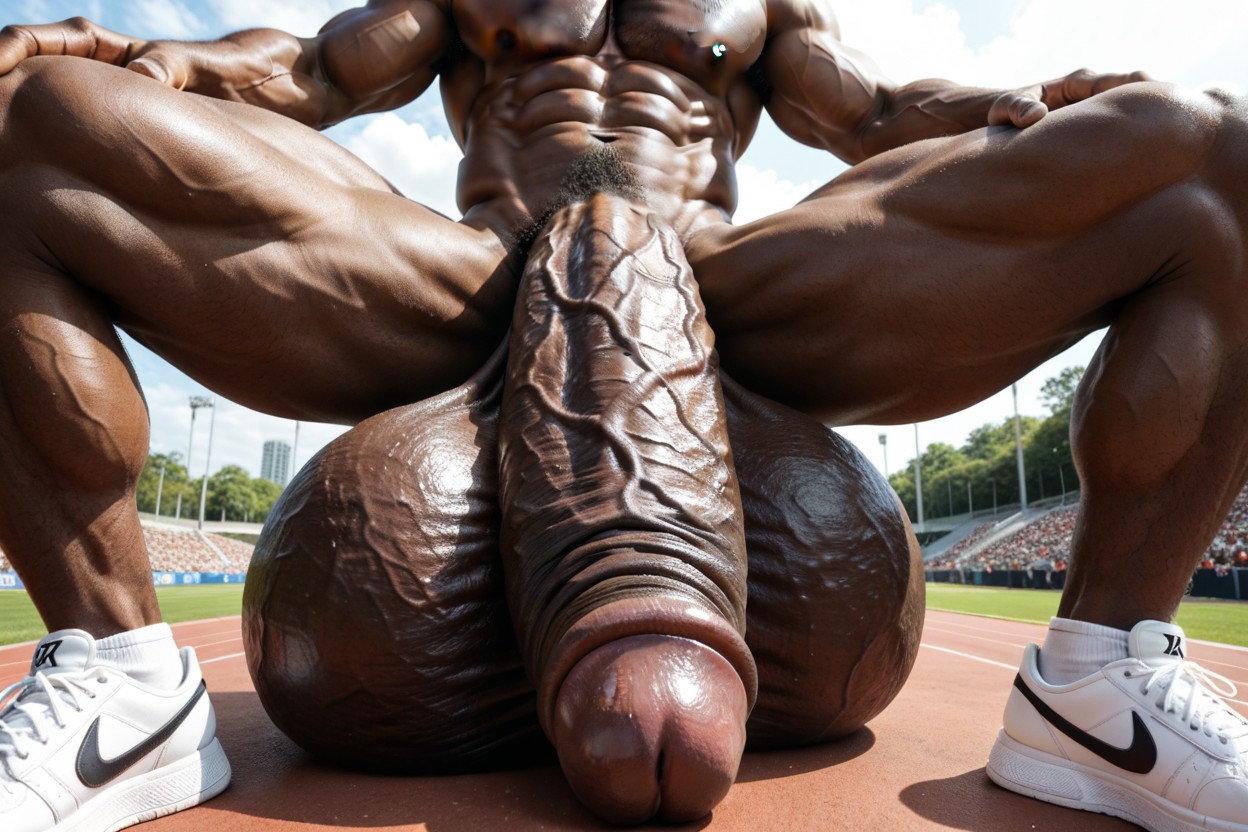 Bottom Up, Athlete, Fit Dark Skin Body AI Gay Porn