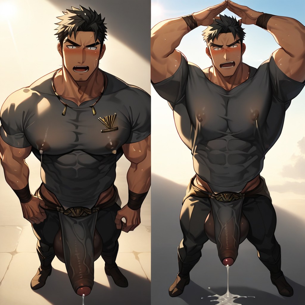 Giant Erect Hyper Bulge Up To Chin, Cinematic, Exhibitionism AI Gay Porn
