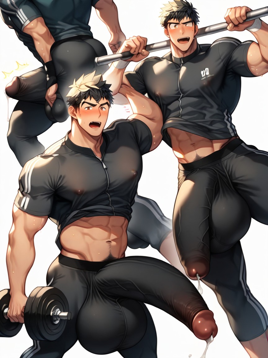 Immpossibly Long Giant Uncut Hyper Dick, Bara Yaoi Manga, Movement Lines AI Gay Porn