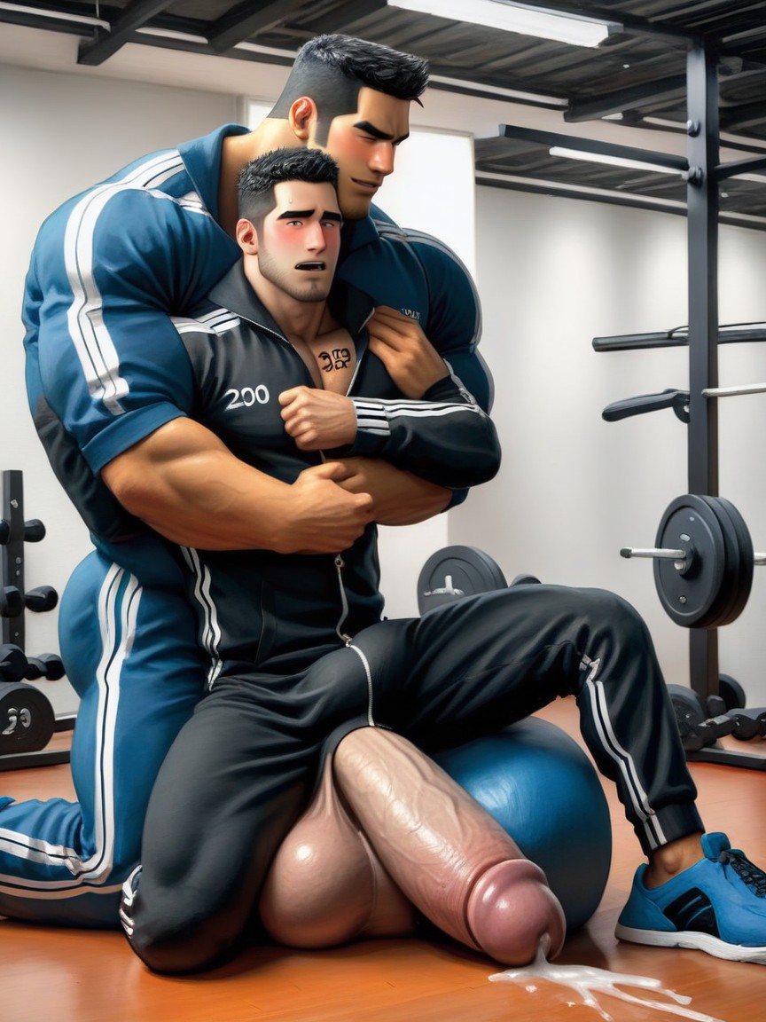 K, Immpossibly Long Giant Uncut Hyper Dick, Massive Plump Balls Reach The Ground AI Gay Porn