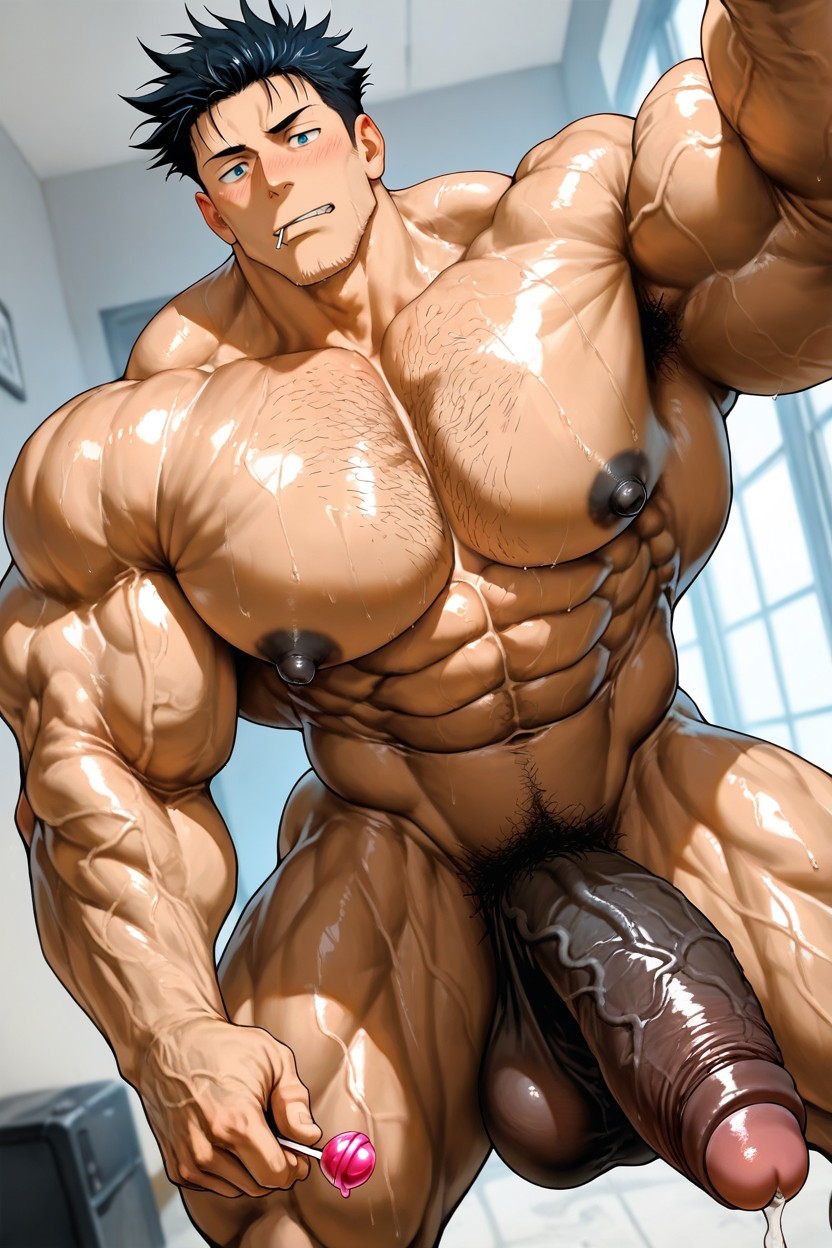 Pubic Hair, Zoom Out, Oversized Muscles AI Gay Porn