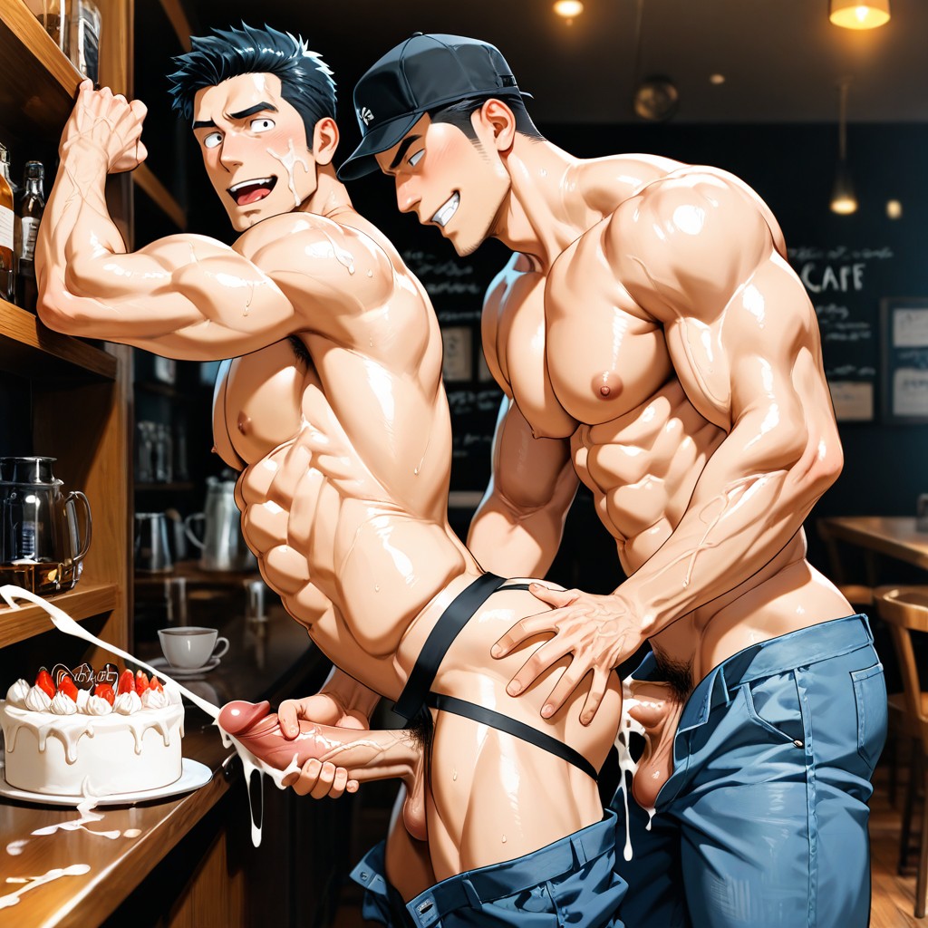 Two Men, Exposed Balls, Fuck From Behind AI Gay Porn