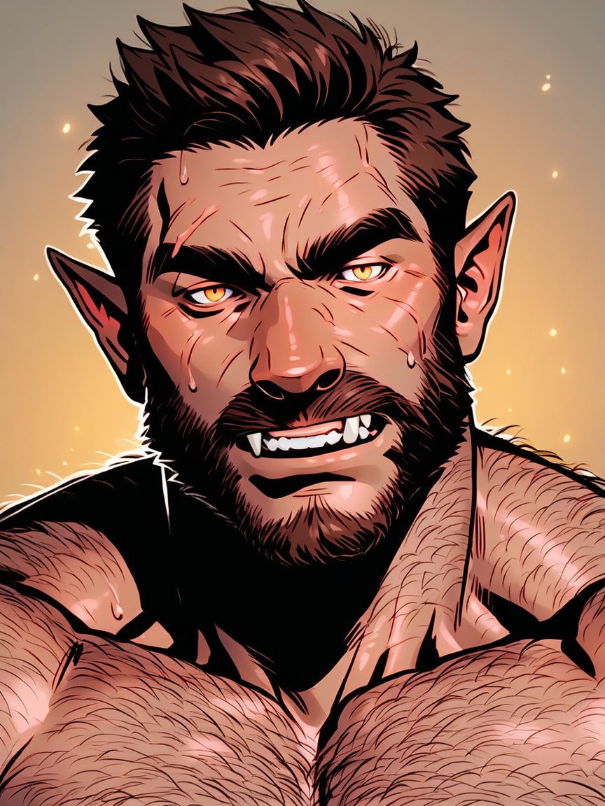Side View, Looking At Hands As He Transforms, Even More Werewolf Transformation AI Gay Porn