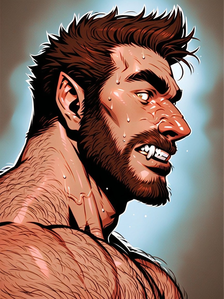 Werewolf Transformation Complete, Hairy Body, Full Body AI同性恋黄片