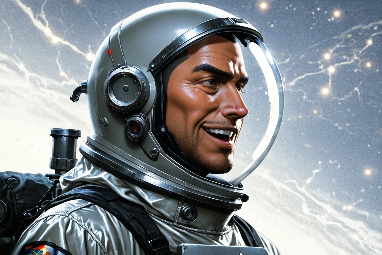 Spaceship Background, Side View, Thick Metallic Rim With Riveted Seams AI Gay Porn