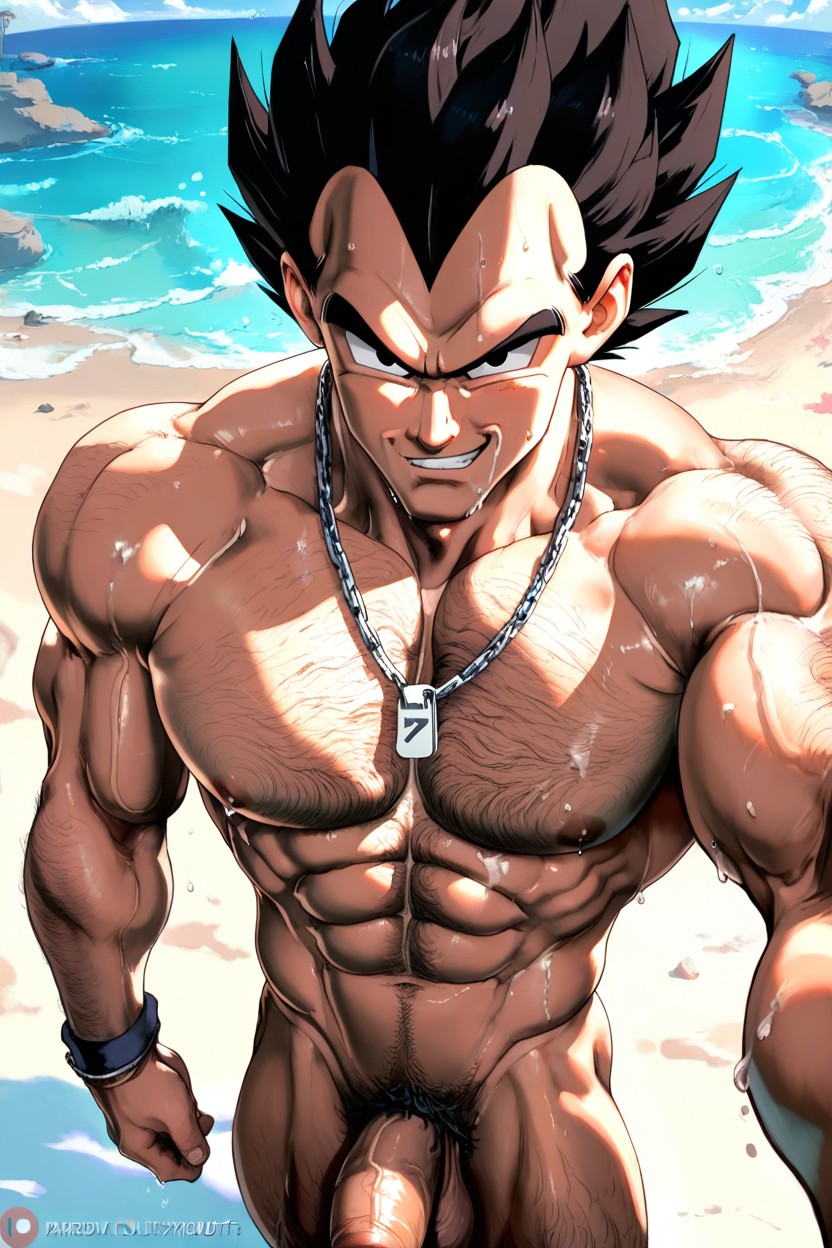 Handsome, Black Hair, Shirtless AI Gay Porn