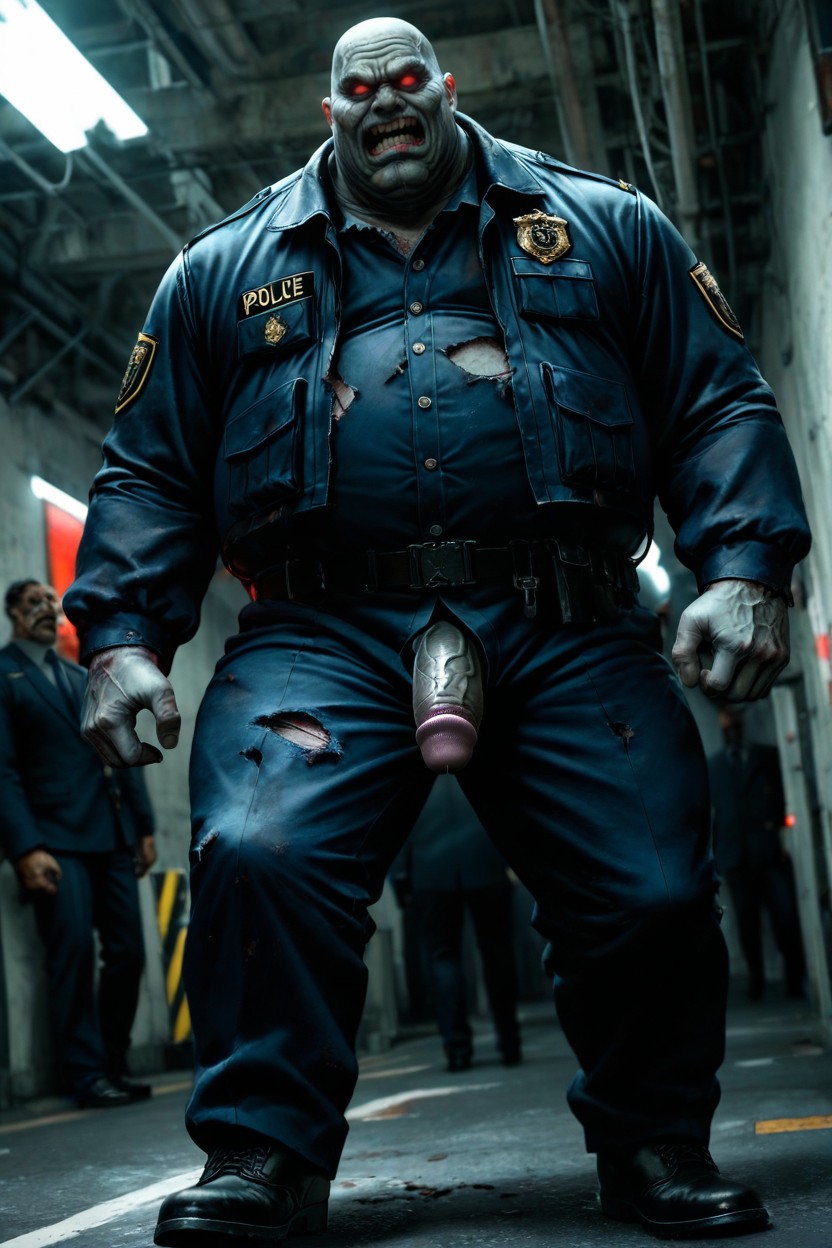 Ultra High Resolution, Angry, Gray Skin Zombie AI Gay Porn