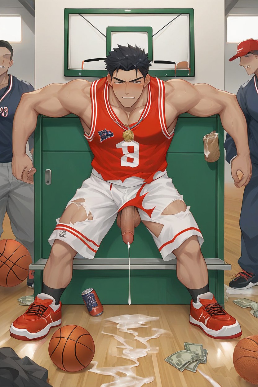 Cum On Basketball, Skinny, Cum On Medal AI Gay Porn