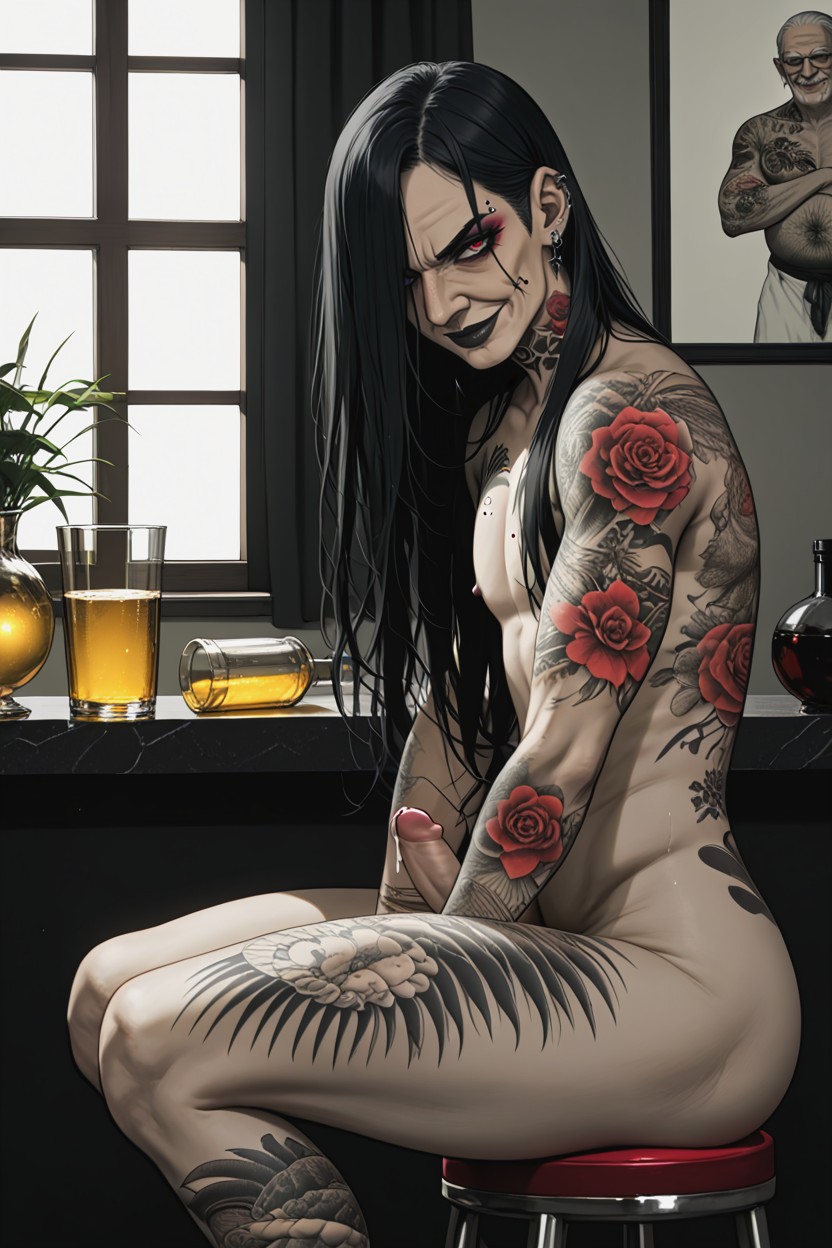 Emo, Bar, Straight Hair AI Gay Porn