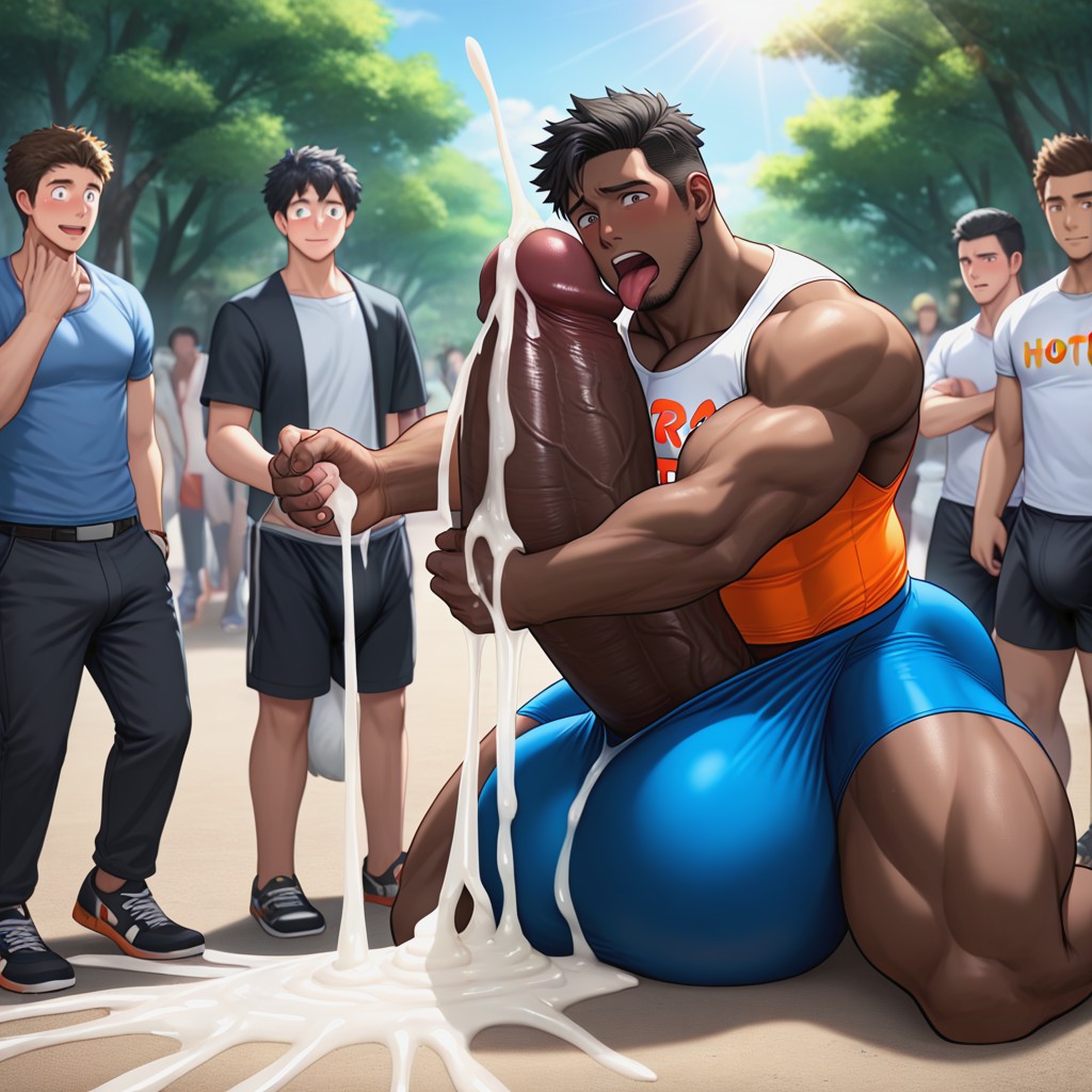 Penis Base Is Realistically Attached To Crotch, Cabeza Afeitada, Out In Public Porno gay IA