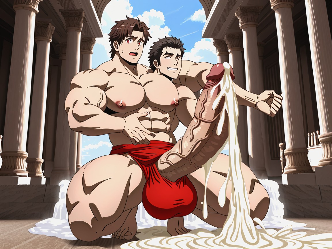 Red Eyes, Toga, Detailed AI Gay Porn