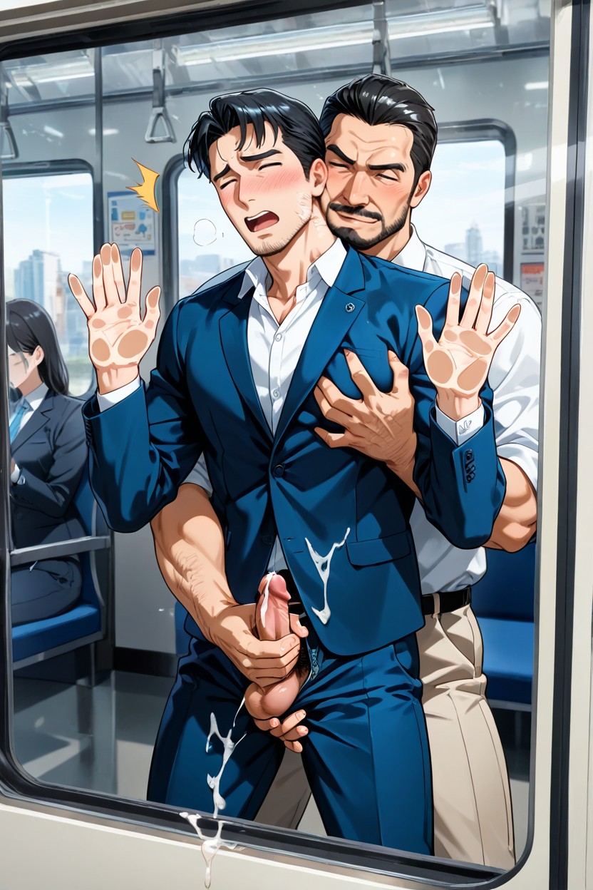 Small, Reach Around Grabbing Testicles, Skinny AI Gay Porn