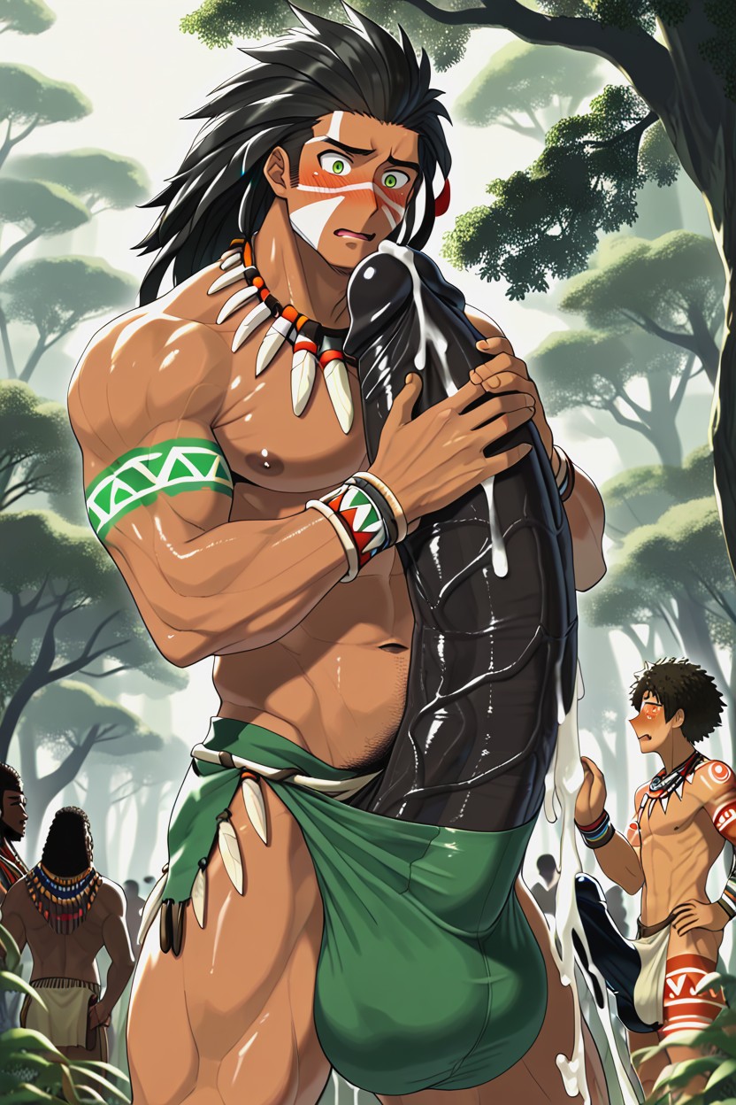 Embarassed, Detailed, Hunter Gatherer AI Gay Porn