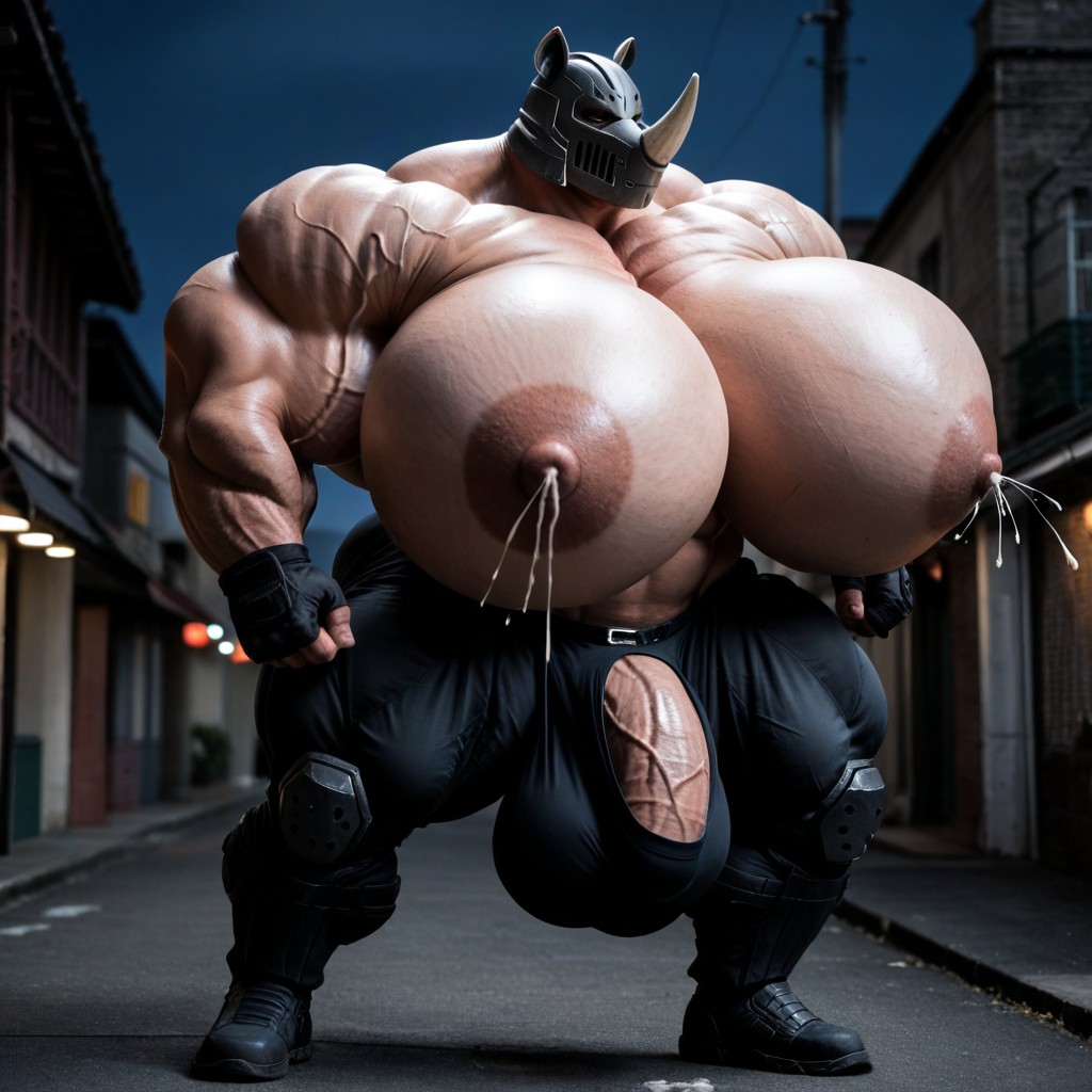 Extremely Large Ass, Bottom Up, Muscular AI Gay Porn