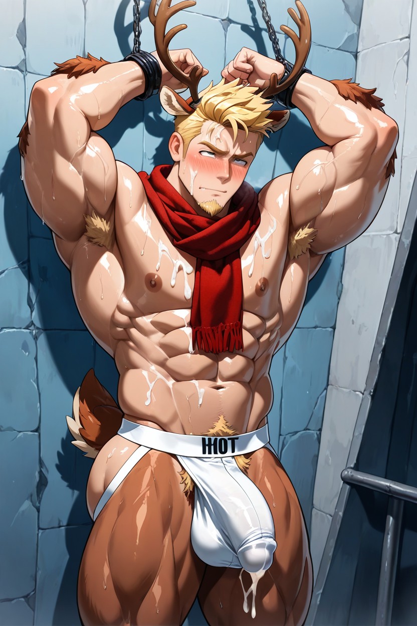 Blonde Hair, Licking His Pits, Thick Thighs AI Gay Porn