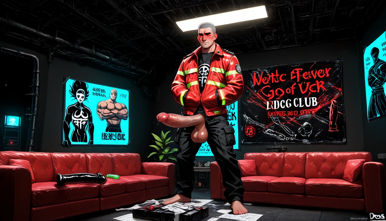 Hyper Red Hot Penis, Hyper Balls, Heavy Balls AI Gay Porn