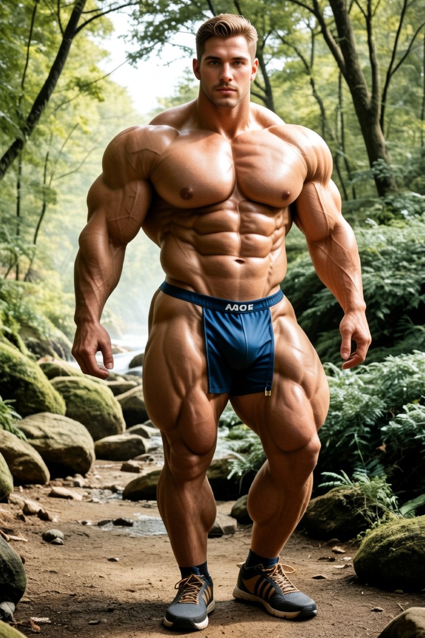 Masculine Features, Piercing Blue Green Eyes, 18+ AI Gay Porn