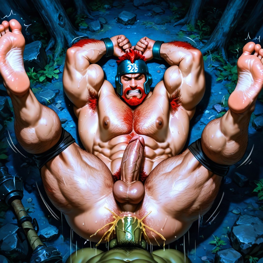 Night, Naked, Clenched Teeth AI Gay Porn