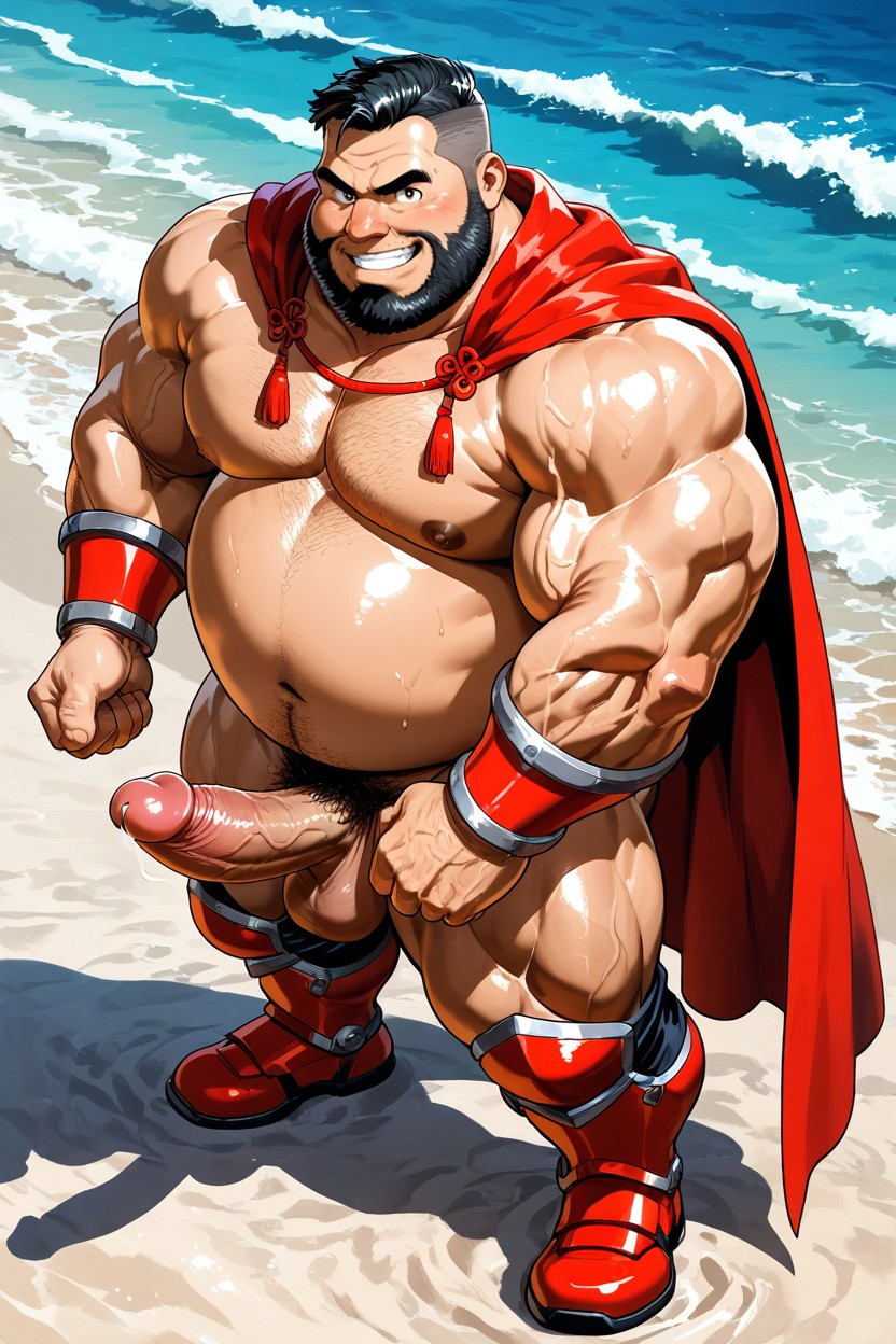 Red Bracers, Penis Bulge, Osamu Tezuka And Bara Art Style AI同性恋黄片