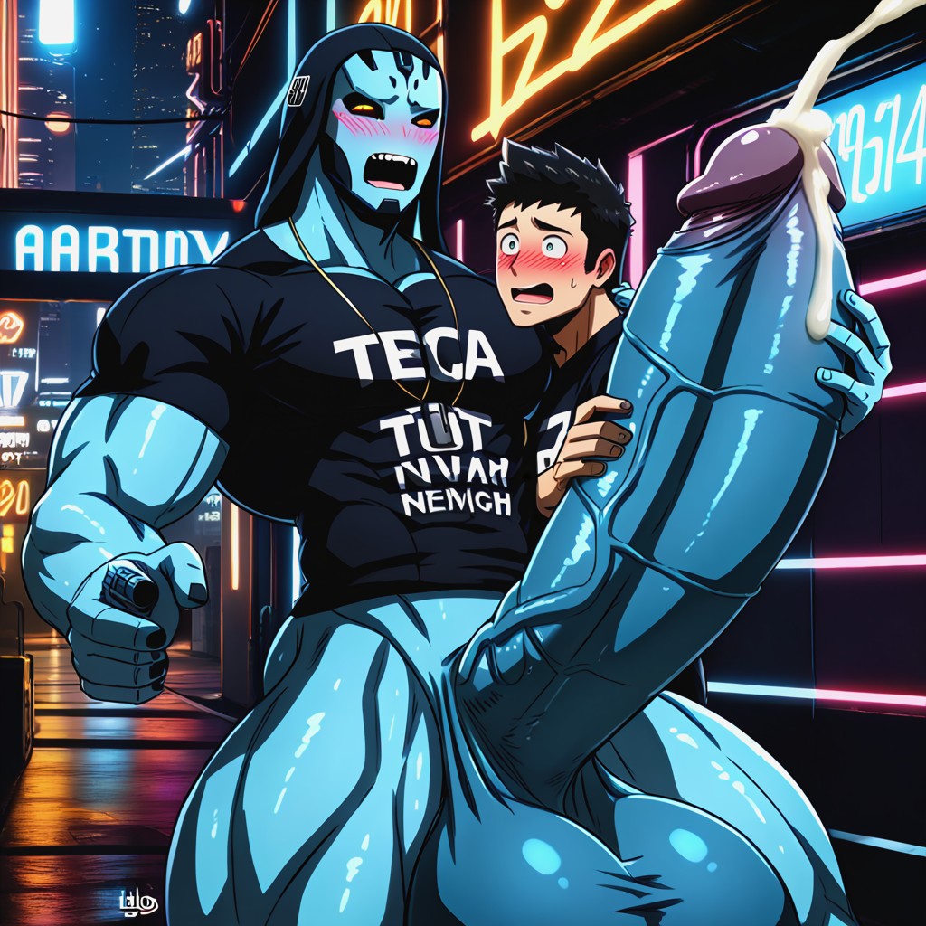 Erect Mega Bulge, Cumshot, Out In Public AI Gay Porn