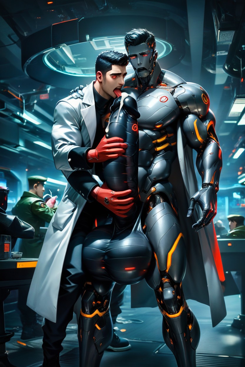 Handjob, Correct Anatomy, Futuristic AI Gay Porn