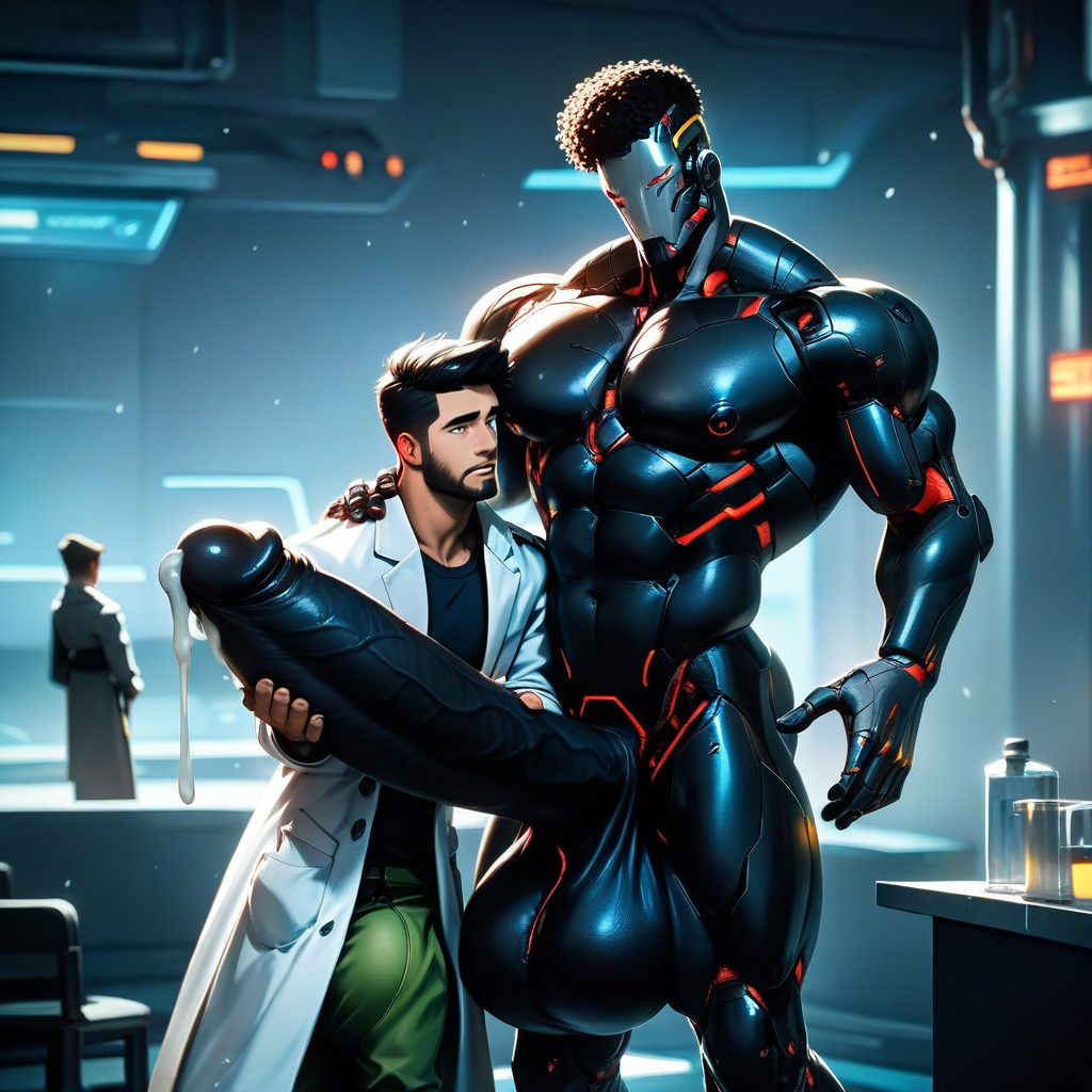 Hugging Cock, Correct Anatomy, Cum Machine AI Gay Porn