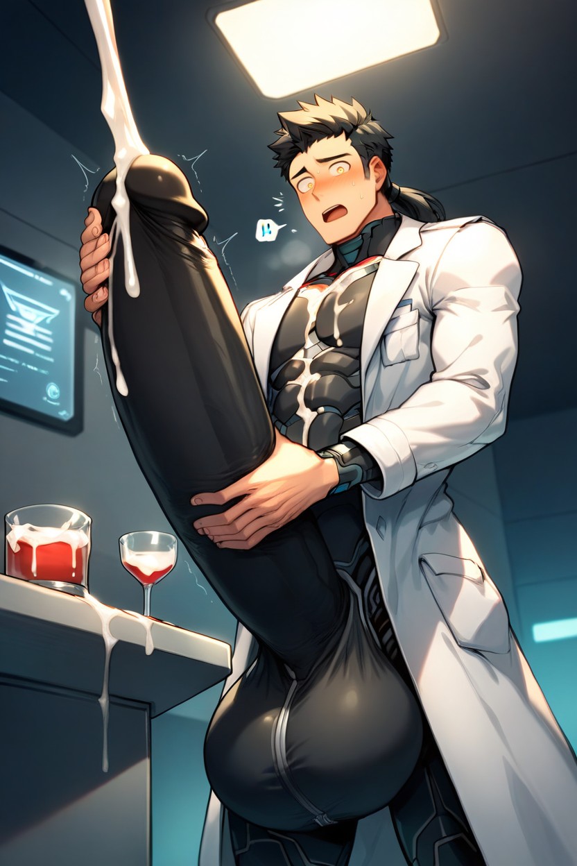 Cum Facial, Hugging Cock, Gigantic Uncut Hyper Penis AI Gay Porn