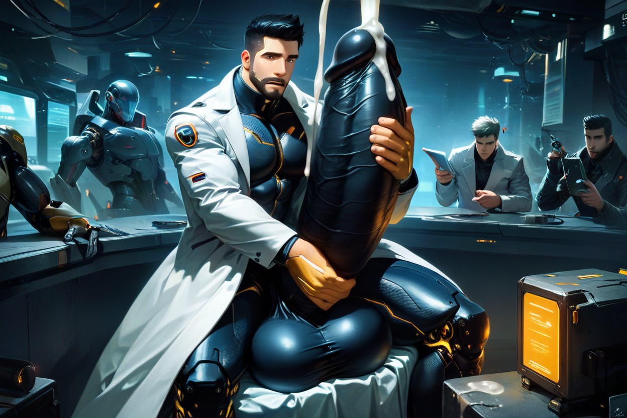 Sitting Down, Face Pressed Against Dick Or Balls Or Bulge, Helping Hand AI Gay Porn
