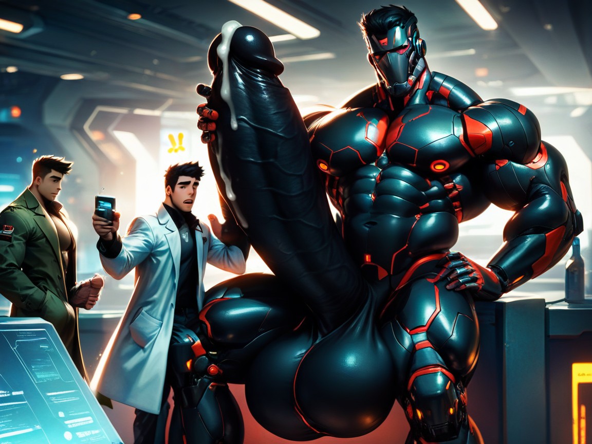 Only Men, Extremely Revealing Clothing, Hyper Excess Cum AI Gay Porn