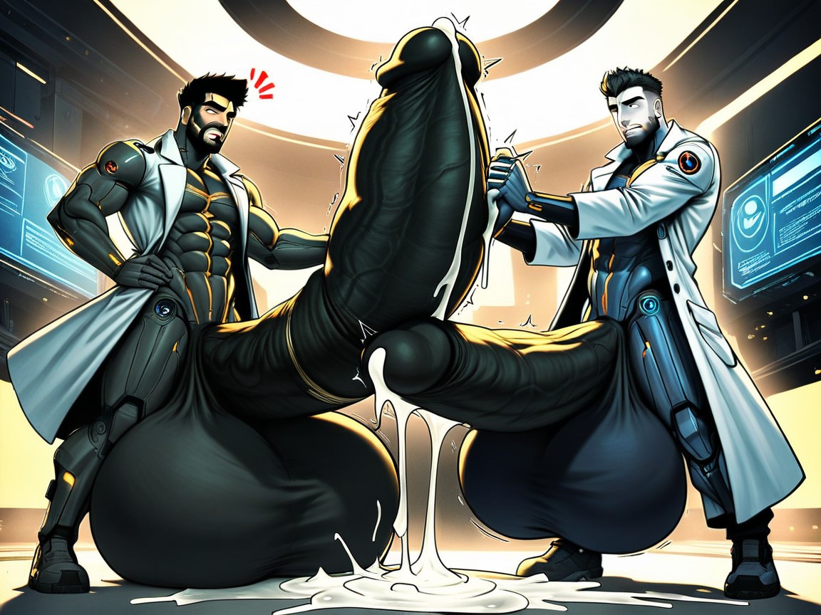 Penis Base Realistically Attached To Crotch, Out In Public, Harem AI Gay Porn