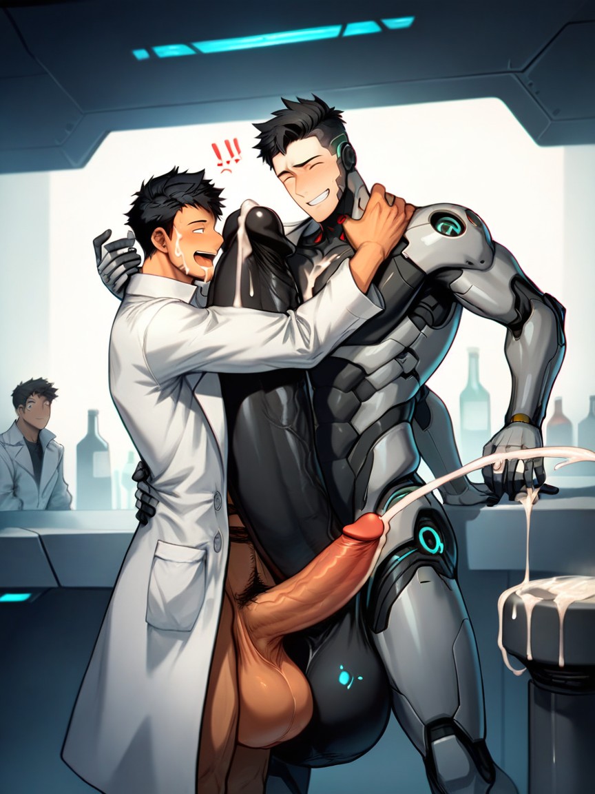 Hugging, Correct Anatomy, Cum On Face And Chest AI Gay Porn