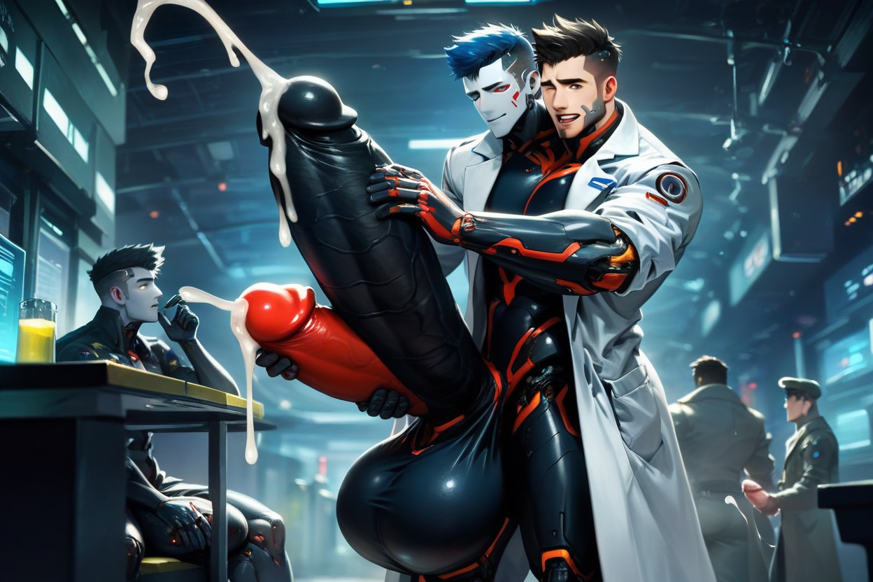 Noir, Hq, Many Male Researchers AI Gay Porn