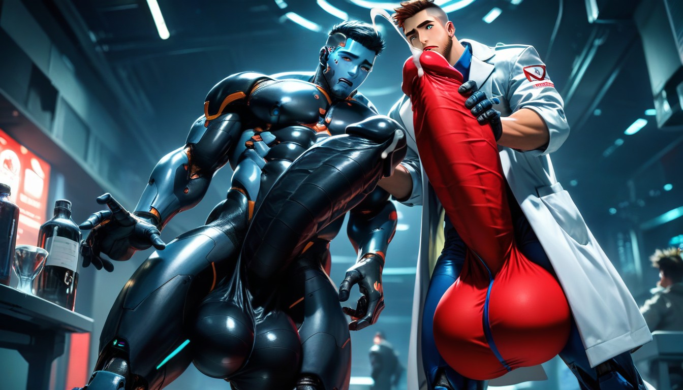 Modern, Big Balls, Metallic AI Gay Porn