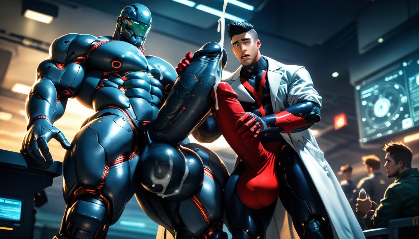 Penis Base Realistically Attached To Crotch, Gigantic Growing Cock, Tech AI Gay Porn